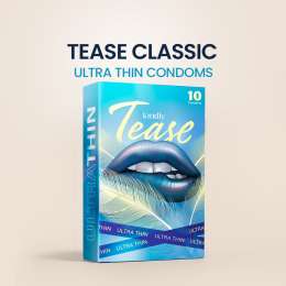 Kindly Health: Tease Ultra Thin Condoms for Men, Pack of 10 