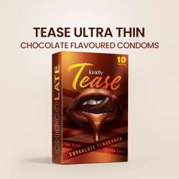 Kindly Health: Tease Ultra Thin Chocolate flavour Condoms for Men, Pack of 10 