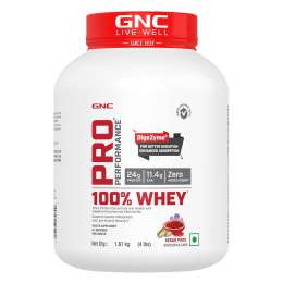 GNC: Pro Performance 100% Whey Protein Powder | Boosts Strength & Endurance| 24gm Protein | 5.5gm BCAA | Kesar Pista | 4 lbs