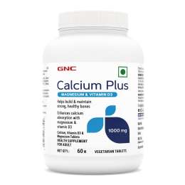 GNC: Calcium Plus With Magnesium & Vitamin D3 | Strengthens Bones |   1000mg Per Serving | 60 Capsules