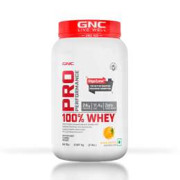 GNC: Pro Performance 100% Whey Protein Powder | Boosts Strength & Endurance | 24gm Protein | 5.5gm BCAA | Mango Smoothie | 2 lbs