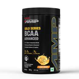GNC: AMP Gold Series BCAA Advanced | Fastest Muscle Recovery | Tangy Orange | 400gm