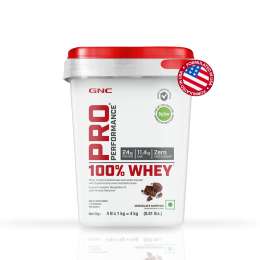 GNC: Pro Performance 100% Whey Protein Powder | Boosts Strength & Endurance  | 24gm Protein | 5.5gm BCAA | Chocolate Supreme | 4Kg
