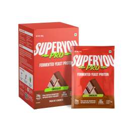 SuperYou: Pro Fermented Yeast Protein(Pack of 8) | 24g Protein| Chocolate | Peak Absorption | Superior Muscle Recovery | Gut Friendly + 1Bn CFU Probiotics | PDCAAS of 1 - 288g