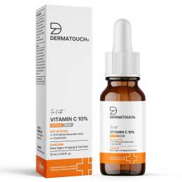 Dermatouch: Dermatouch Vitamin C 10% Serum With Cycloretin  Brightening, Firming & Anti-Aging Face Serum For Men & Women | For A Radiant, Firmed & Even-Toned Skin 10ml