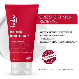 Bake Cosmetics: Collagen Night Peel Rx  2% Soluble Collagen Mask for Firming, Tightening, Elasticity & Hydration  100ml