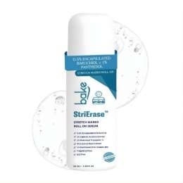 Bake Cosmetics: BAKE StriErase Stretch Marks Removal Roll On Serum with 0.5% Encapsulated Bakuchiol and 2% Centella Asiatica for Pregnancy Stretch Marks, Scars, Skin Firming & Smoothening  50ml