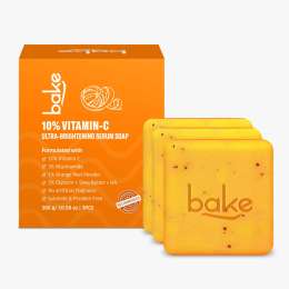 Bake Cosmetics: BAKE 10% Vitamin C Ultra-Brightening Serum Soap for Pigmentation, Dark Spots & Tan  Exfoliates Dead Skin Cells  Pack of 3(100g x 3)