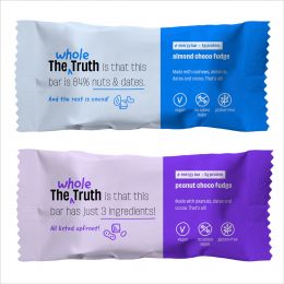 The Whole Truth: Energy Bars - Nuts For You (4 Peanut Choco Fudge, 2 Almond Choco Fudge) Pack of 6 (6 x 40g) - Dairy Free - No Added Sugar - All Natural