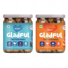 Gladful: Protein mini cookies for kids and families (Orange + Chocolate) Cookies - 150 gm (Pack of 2)