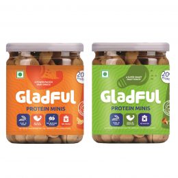 Gladful: Protein mini cookies for kids and families (Almond + Orange) Cookies - 150 gm (Pack of 2)