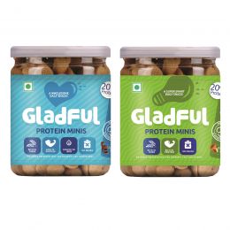 Gladful: Protein mini cookies for kids and families (Almond + Chocolate) Cookies - 150 gm (Pack of 2)