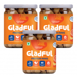Gladful: Orangey Protein mini cookies for kids and families Cookies - 150 gm (Pack of 3)