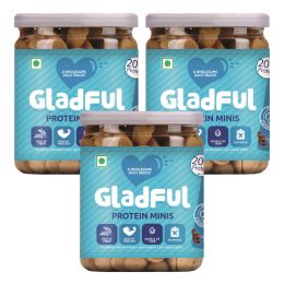 Gladful: Chocolatey Protein mini cookies for kids and families Cookies - 150 gm (Pack of 3)