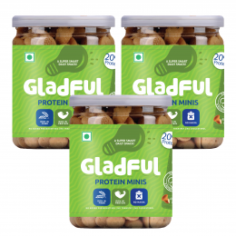 Gladful: Almondy Protein mini cookies for kids and families Cookies - 150 gm (Pack of 3)