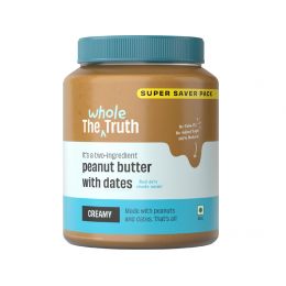 The Whole Truth: SUPERSAVER No Added Sugar Peanut Butter with Dates - Creamy - 925g - Sweetened - Gluten Free - Vegan
