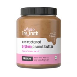 The Whole Truth: No Added Sugar Protein Peanut Butter - 925g with 11g protein per serve - Crunchy - Unsweetened