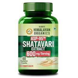 Vlado's Himalayan Organics: Shatavari Extract 600 Mg Supplement for Womens Hormone Balance & Wellness | Boosts Immunity, Supports Digestion & Overall Vitality - 60 Veg Capsule