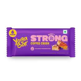 Yogabar: Enrobed Bars - Coffee Strong 12g Protein Bars Pack of 6