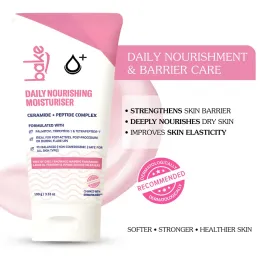 Bake Cosmetics: Daily Nourishing Ceramide Face Moisturizer for Post-Acne Marks & Scars with Peptides -72H Hydration  100gm