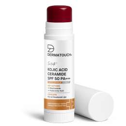 Dermatouch: Kojic Acid Ceramide SPF 50 PA+++ Cherry Red Lip Balm - 5gm | Moisturizing  Sun Protection  Nourishing | Reduces Pigmentation & Heals Dry Lips