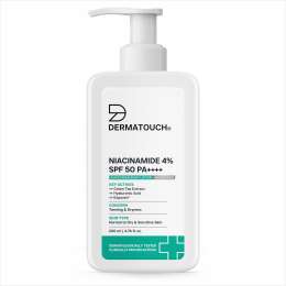 Dermatouch: Niacinamide 4% SPF 50 PA++++ Sunscreen Lotion 200ml  Body Lotion For Tanning & Dryness/Suitable For All Skin Types