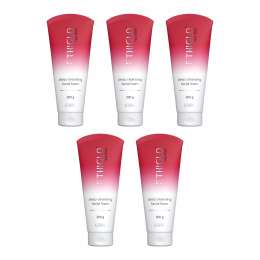 Ethiglo: Deep Cleansing Facial Foam Face Wash for Healthy, Soft and Smooth Skin | Removes Dirt, Impurities and Excess Oil | Suitable for All Skin Types | Pack of 5 - 200gm