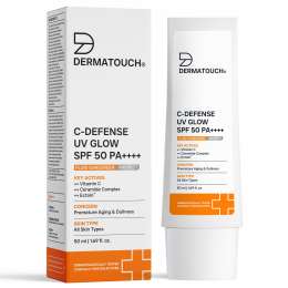 Dermatouch: C-DEFENSE SPF 50 PA++++ Fluid Sunscreen  Lightweight Daily Sunscreen for Premature Aging & Sunburn / Suitable for All Skin Types | 50ml