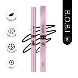 BOBI: Eyebrow Pencil Black | Waterproof Smudgeproof Finish | Built-In Spoolie Brush | Long Lasting Smooth Texture | Paraben-Free Cruelty-Free | Precision Brow Definer-5 gm