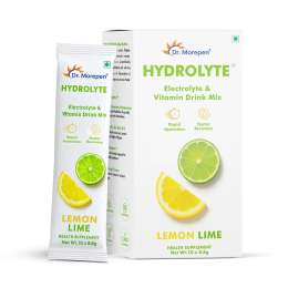 Dr. Morepen: Hydrolyte Electrolyte & Vitamin Drink Mix for Rapid Hydration & Faster Recovery, Lemon Lime Flavour 10 Sachets (8.8gm Each)