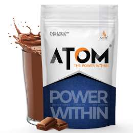 AS-IT-IS Nutrition: ATOM PWR Whey Protein with Enzymes, 24g Protein, 11g EAA, Lean Muscle Gains & Rapid Recovery, Easy Digest, 1Kg Double Rich Chocolate