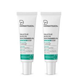 Dermatouch: Salicylic Acid 2% Niacinamide 6% Anti-Acne Oil-Free Gel For Active Acne, Oil Balancing, Pore Tightening | 30gm (Pack of 2)