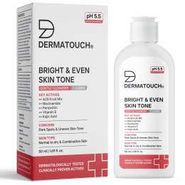 Dermatouch: Bright & Even Skin Tone Gentle Cleanser | Helps Reduce Dark Spots & Uneven Tone | pH 5.5 Daily Face Wash | 50ml