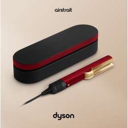 dyson: Airstrait Hair Straightener [Red Velvet & Gold] | Straightens with Air | No Hot Plates, No Heat Damage | Wet-to-Dry Straightener | Combines Drying & Straightening in One Step | Saves Time | Wet & Dry Modes | Suitable for All Hair Types | 2-Year Warranty