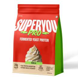SuperYou: Pro Fermented Yeast Protein Isolate 500gm | 24gm Protein| Vanilla | Higher Absorption than Plant Protein | Superior Muscle Recovery | Gut Friendly | Vegan Protein | PDCAAS of 1