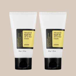 COSRX: Advanced Snail 92 All In One Cream | Deep Hydration | Korean Skincare | Snail Mucin | Barrier Repair | Pack of 2 | 50gm Each