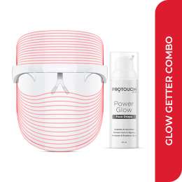 Protouch: GLOW GETTER Led Face Mask + Power Glow Face Drops Brightening & Nourishing Anti Acne & Anti-aging | For Clear & Glowing Skin For All Skin Type (Combo)