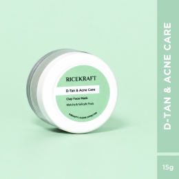 Ricekraft: De Tan & Acne Care Matcha Clay Face Mask with Rice & Salicylic Acid 15gm
