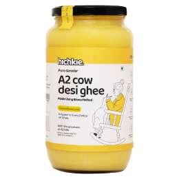 Hichkie: A2 Cow Desi Ghee| Bilona Method | Curd-Churned | Lab Tested |1000ml