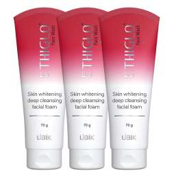 Ethiglo: Deep Cleansing Facial Foam Face Wash for Healthy, Soft and Smooth Skin | Removes Dirt, Impurities and Excess Oil | Suitable for All Skin Types | Pack of 3 - 70gm