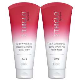 Ethiglo: Deep Cleansing Facial Foam Face Wash for Healthy, Soft and Smooth Skin | Removes Dirt, Impurities and Excess Oil | Suitable for All Skin Types | Pack of 2 - 200gm
