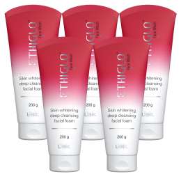 Ethiglo: Deep Cleansing Facial Foam Face Wash for Healthy, Soft and Smooth Skin | Removes Dirt, Impurities and Excess Oil | Suitable for All Skin Types | Pack of 5 - 200gm