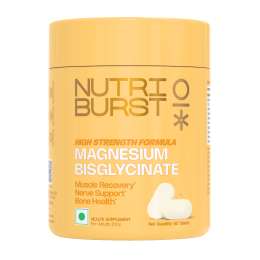 NUTRIBURST: Magnesium Bisglycinate 60 Tablets | Chelated High Absorption Magnesium Supplement | Supports Sleep, Muscle Recovery, Stress Relief, Nerve Function & Bone Health | High Strength Formulated | Vegetarian  | 160gm