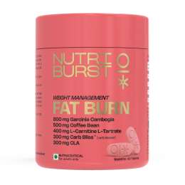 NUTRIBURST: Fat Burn Tablets for Men & Women | Weight Management Supplement with Garcinia Cambogia, Green Coffee Bean, L-Carnitine, CLA & Carb Blocker | 60 Tablets (1-Month Pack)  | 140gm