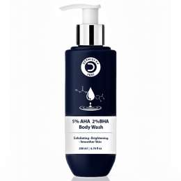 Dermistry: 5% AHA 2% BHA Exfoliating Body Wash for D Tan Detan Removal for Men Women All Skin Types 200ml