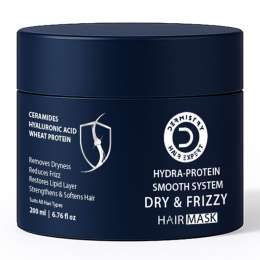 Dermistry: Dry Damaged & Frizzy Hair Mask with Hyaluronic Acid Ceramides for Hydration Frizz Control 200ml