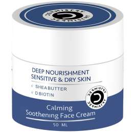 Dermistry: Sensitive Dry & Very Dry Skin Moisturizer Face Cream for Day Night Men Women 50ml