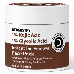 Dermistry: Kojic Acid D Tan Face Pack Mask for Glowing Skin Lightening Whitening Brightening Fairness 100ml