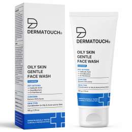 Dermatouch: Oily Skin Gentle Face Wash with Salicylic Acid & AcneBusters Daily Cleanser for Excess Oil, Acne & Clogged Pores | pH Balanced Formula for Combination to Oily & Acne-Prone Skin | 50gm