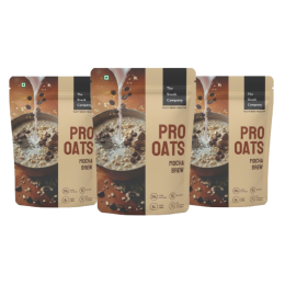 The Snack Company: Protein Oats Pack of 3 - Mocha Brew | 20.1g Protein | 6.78g Fibre | No Soy | Whey & Milk Protein Blend 180gm